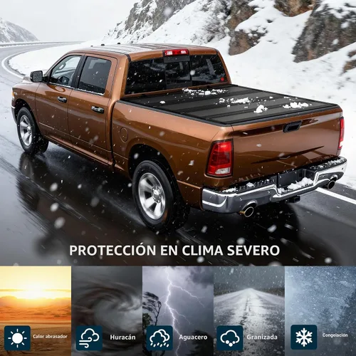 Vista 7 de OEDRO Cubierta rígida de cuádruple plegable para Dodge Ram 1500 2009-2018, para Ram 1500 Classic 2019-2024 con caja de 5.7 pies sin Rambox
