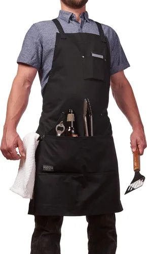 Vista 19 de Hudson Durable Goods - Delantal de chef de grado profesional para cocina, barbacoa y parrilla