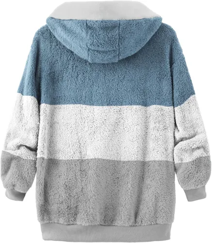 Vista 4 de SNKSDGM Women's 2023 Fashion Fuzzy Fleece Jackets Warm Winter Zipper Warm Shearling Shaggy Faux Fur Hoodies Coat Outwear