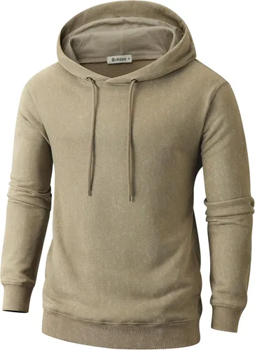 Vista 10 de KLIEGOU - Sudadera con capucha para hombre con teñido anudado 103 Negro