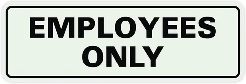 Vista 25 de Letrero estándar de solo empleados - Negro - Pequeño (1 paquete)
