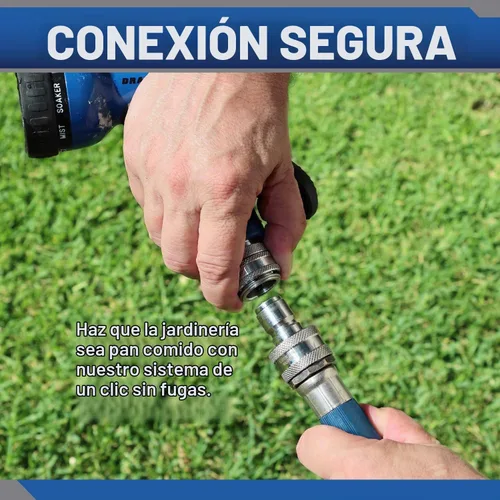 Vista 6 de Essential Washer Accesorios de conexión rápida de manguera de jardín de 3/4 pulgadas de acero inoxidable Diseño de operación con una mano Juego