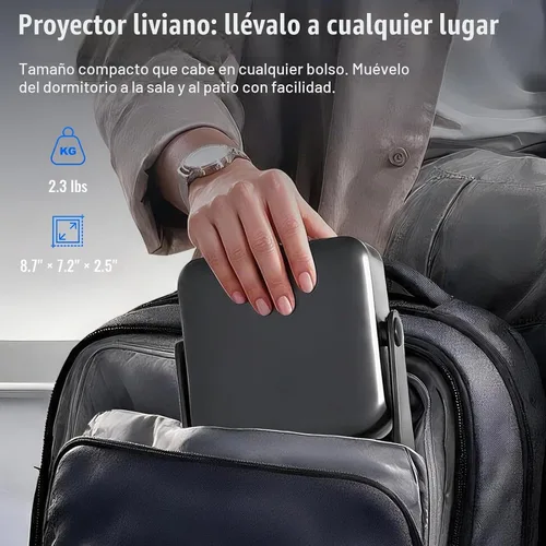 Vista 9 de [Aplicaciones con licencia oficial] Proyector con WiFi y Bluetooth 4K Gris