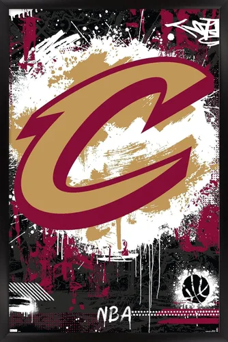 Vista 6 de Trends International NBA Cleveland Cavaliers - Póster de pared con logotipo Maximalist 23 Versión premium sin marco