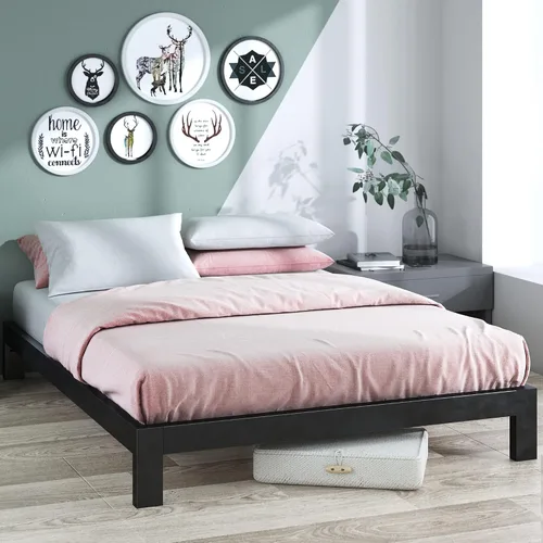 Vista 15 de ZINUS Heidi Marco de Cama con Plataforma de Metal, Base de Colchón de Acero, No Necesita Somier, Fácil Montaje, Individual, Negro