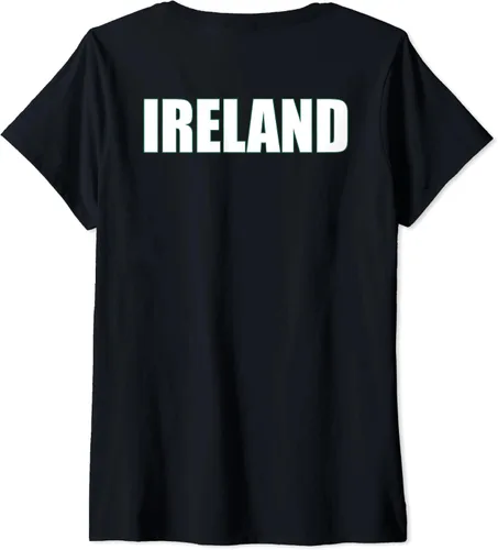Vista 2 de Camiseta de rugby irlandés para mujer de Irlanda Rugby de 2 lados con cuello en V