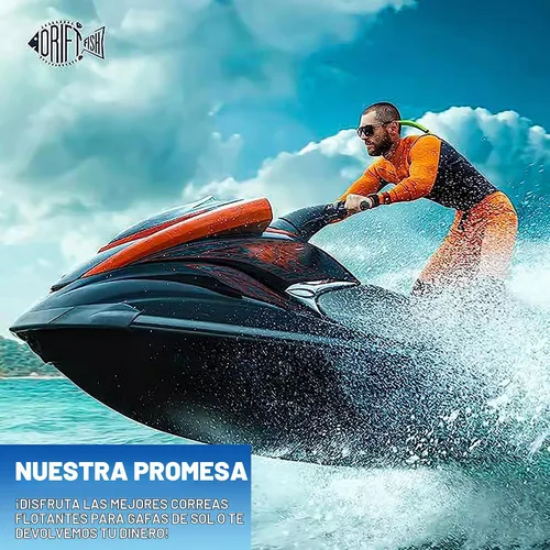 Vista 5 de DriftFish Correa de neopreno flotante para gafas de sol Gafas de sol flotantes grandes Verde neón