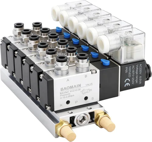 Vista 12 de Baomain 4V210-08 AC 220V 5/32" Quick Fitting 2 Posición 5 W Silenciador Base