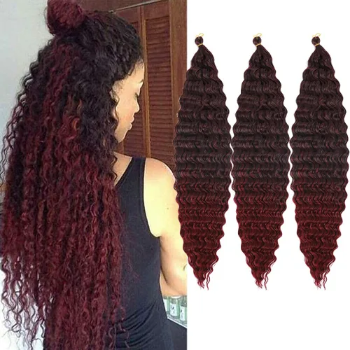 Vista 17 de 3 trenzas de ganchillo Passion Twist, cabello sintético preseparado para trenzar de 14 pulgadas, 3 paquetes de cabello trenzado pretrenzado