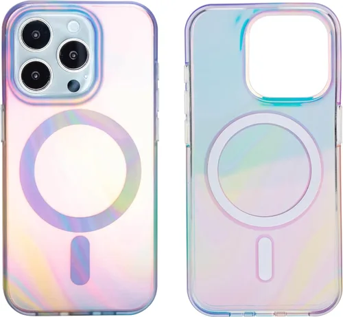 Vista 10 de Funda magnética compatible con iPhone 15 Pro de 6.1 pulgadas 2023 para carga MagSafe, TPU suave, parachoques delgado, a prueba de golpes, bonita
