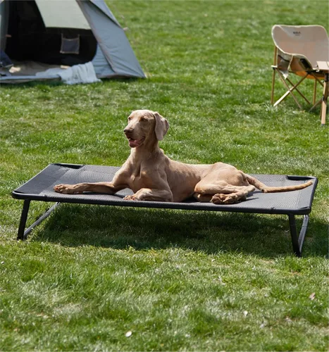 Vista 9 de MADE 4 PETS Cama elevada para perros XXL – Cuna elevada para mascotas al aire libre con patas a presión, malla lavable, pies antideslizantes, cama