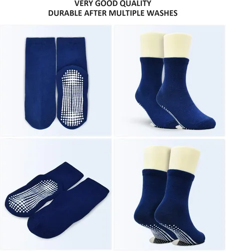 Vista 7 de HYCLES Calcetines antideslizantes para niños pequeños, 12 pares de calcetines de tobillo alto para bebé niño y niña, para niños de 1-33-55-77-10T