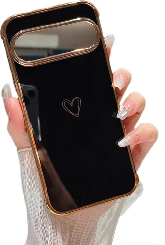 Vista 13 de ZTOFERA Funda diseñada para Google Pixel 7a, bonito diseño de corazones de amor con borde chapado y protección de lente de cámara, para Google Pixel