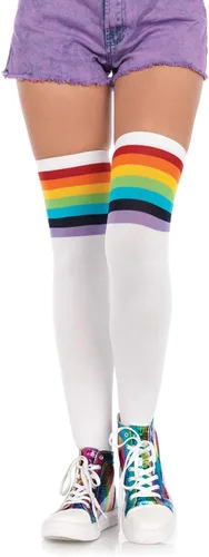 Vista 3 de Leg Avenue Womens Rainbow Pride Festival Thigh Highs Socks