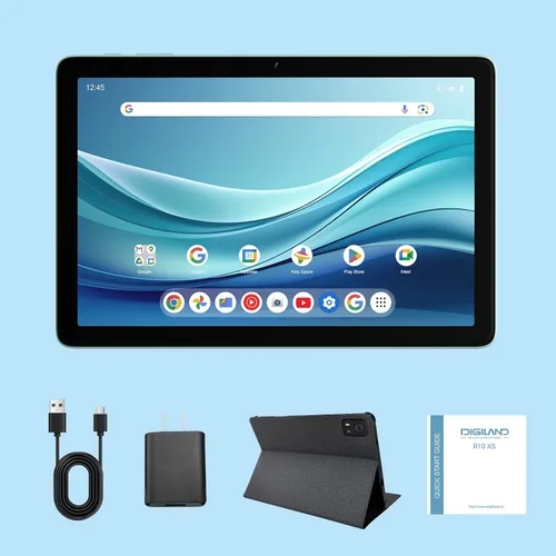 Vista 7 de DigiLand Tablet 2025, tableta Android de 10.1 pulgadas con procesador Octa-core 10 GB de RAM 64 GB ROM HD IPS pantalla táctil, 6000 mAh, BT 5.0