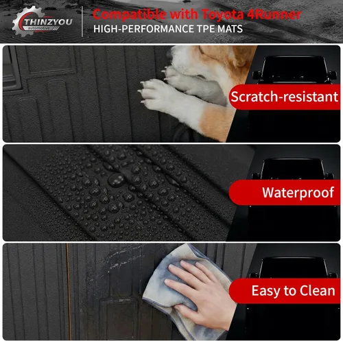 Vista 5 de Alfombrillas Protectoras Compatible con Toyota 4Runner 2025 2026 de 7 Asientos Protector de Asiento Trasero de 2da Fila Cubierta TPE Forros