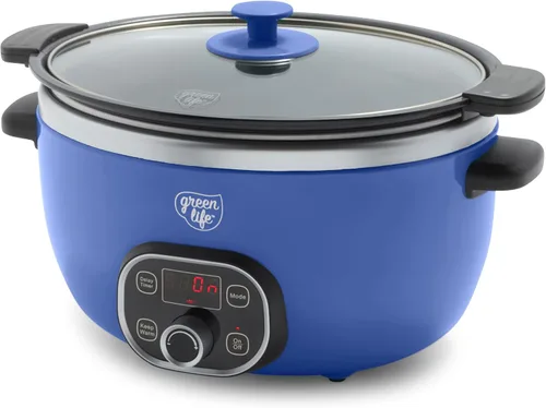 Vista 19 de GreenLife Olla de cocción lenta de 6QT, olla de cerámica antiadherente no tóxica sin PFAS, recipiente interior extraíble, programable, apta