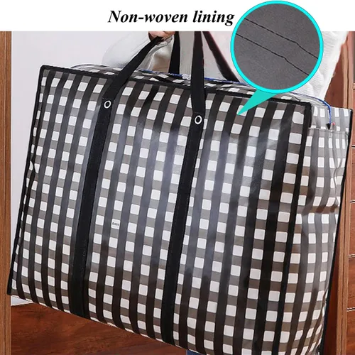 Vista 4 de Bolsas de mudanza grandes resistentes – Bolsas de almacenamiento grandes de 162 L con cremallera duradera, organizadores grandes impermeables