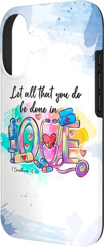 Vista 2 de Let All That You Do Be Done in Love CNA Nurse Life Nursing Case for iPhone 17