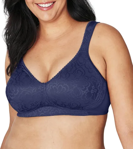 Vista 15 de Playtex Brasier inalámbrico para mujer, sujetadores de talla grande de 18 horas disponibles, máximo soporte, absorción de humedad, paquete Almendra