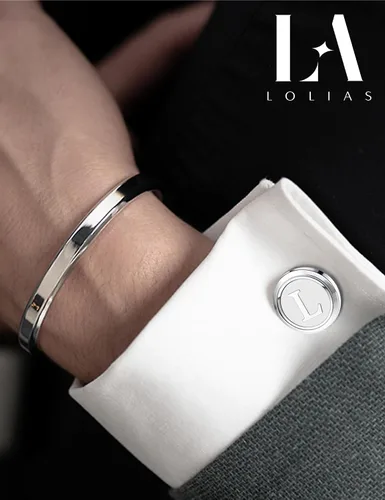 Vista 2 de LOLIAS 3 pares de gemelos con iniciales para hombre, juego de gemelos clásicos para hombre, estilo casual a formal, con caja de regalo, gemelos