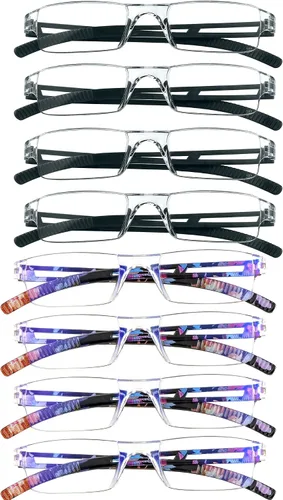 Vista 35 de VisionGlobal 2 pares de anteojos de lectura, anteojos con filtro de luz azul, anteojos de lectura para computadora para mujeres y hombres, marco