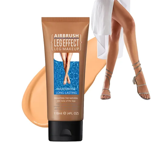 Vista 10 de Maquillaje de piernas impermeable sin transferencia, brillo medio, 1 oz, cobertura de venas de piernas, maquillaje para cubrir cicatrices de piernas