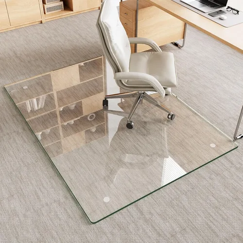 Vista 35 de Alfombrilla de cristal templado gris para silla de 30 x 48