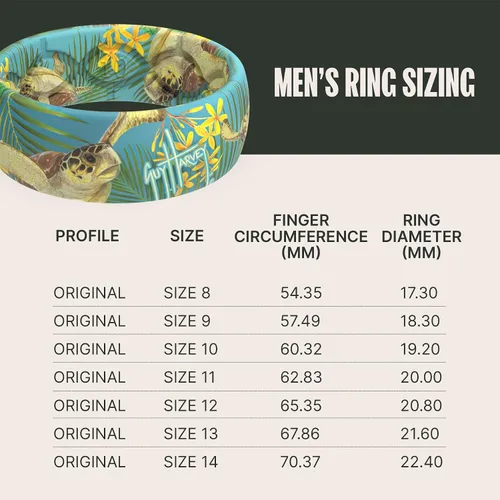 Vista 5 de Groove Life Guy Harvey Anillo de silicona Anillos de boda de goma transpirable para hombres y mujeres, cobertura de por vida, diseño único, anillo