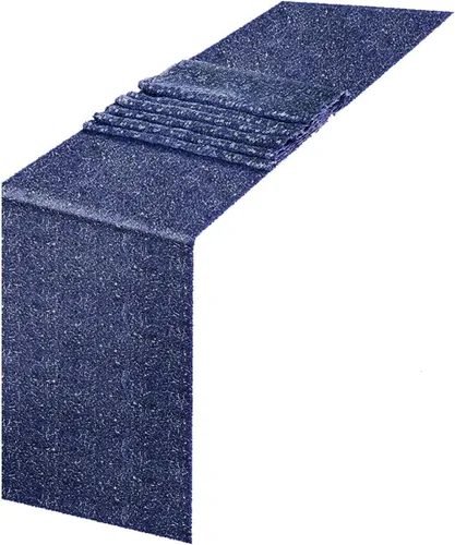 Vista 15 de JYFLZQ Camino de mesa de lentejuelas negras de 12 x 72 pulgadas, manteles de mesa de tela con lentejuelas negras brillantes - Caminos brillantes