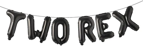 Vista 21 de TWO REX - Decoraciones de fiesta de 2º cumpleaños de dinosaurio, globo de letra, suministros (L TWO REX dorado)