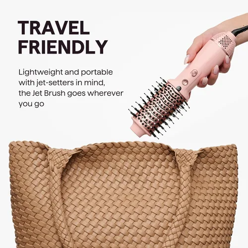 Vista 11 de Wavytalk Cepillo secador de pelo de doble voltaje para Europa y viajes internacionales, mini cepillo jet de 110 V-240 V, cepillo secador de pelo