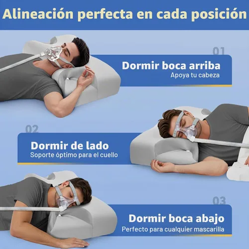 Vista 4 de IKSTAR HSA/FSA - Almohada de enfriamiento CPAP para personas que duermen de lado, almohada de apnea del sueño para usuarios de CPAP, reduce