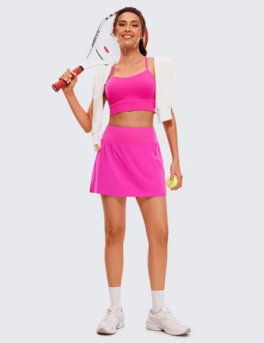 Vista 3 de CRZ YOGA Pleated Tennis Skorts Skirts for Women with Pockets 15'' High Waisted Golf Skirts Workout Casual Skirts Comfy