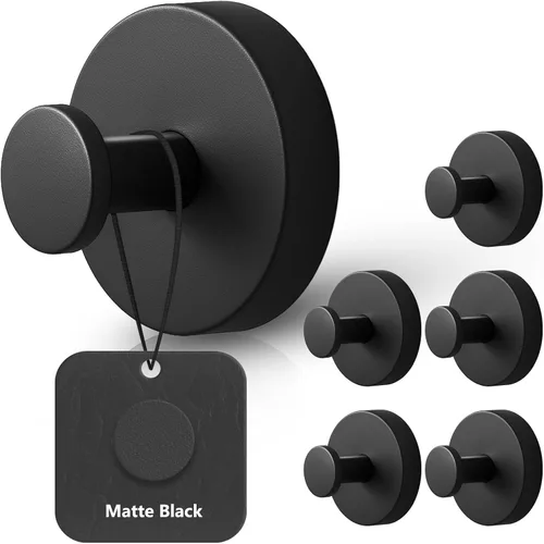 Vista 8 de Ganchos de ducha para dentro de la ducha, ganchos de ventosa para ventana de vidrio, ganchos de toalla extraíbles para baños, paquete de 4 (negro)