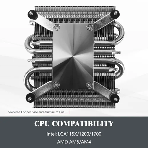 Vista 5 de Thermalright AXP90-X36 Enfriador de aire de CPU de perfil bajo, refrigeración por radiador de 1.417 in de altura, ventilador PWM delgado TL-9015