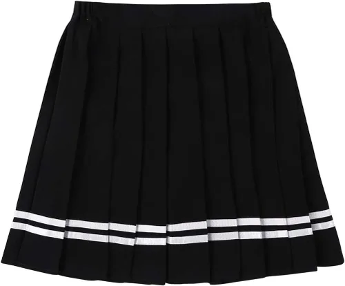 Vista 8 de Hedmy Disfraz de uniforme escolar para mujer, de manga corta con minifalda plisada
