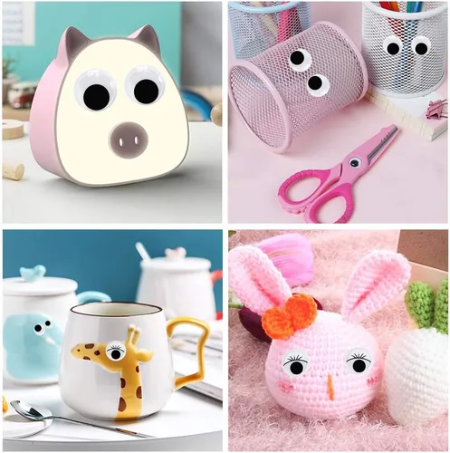 Vista 6 de 1210 piezas Googly Wiggle Eyes autoadhesivas, para manualidades, varios tamaños de 0.157 in a 0.984 in para bricolaje ZZYI