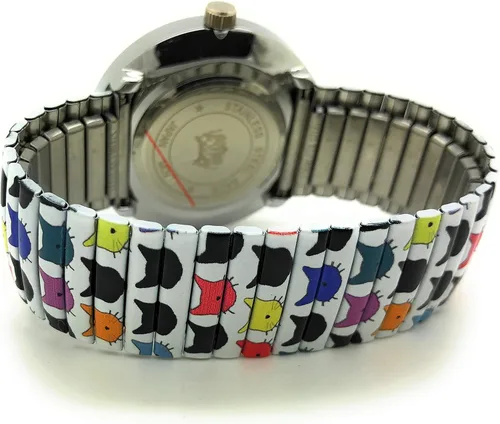 Vista 4 de VERSALES Varsales - Reloj analógico de cuarzo analógico para mujer, diseño de gato y gato