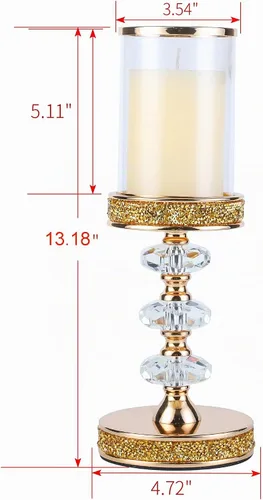 Vista 5 de Portavelas de pilar, candelabros de cristal para bodas, fiestas, eventos, Navidad, decoración del hogar, centros de mesa CH028D (L)