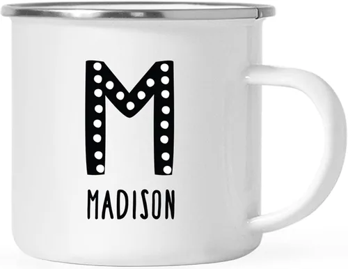 Vista 12 de Andaz Press Taza de café personalizada con monograma inicial, monograma bohemio, nombre personalizado, 11 onzas, taza de acero inoxidable de metal