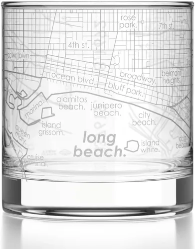 Vista 130 de Well Told Vaso de rocas grabado con mapa de Akron, Ohio, cristalería estilo antiguo (325ml, transparente) Vaso de bourbon grabado, regalos