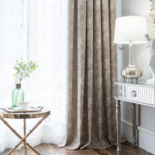 Vista 26 de VOGOL - Cortinas de 2 paneles con ramas bordadas de lino sintético con ojales, cortinas para dormitorio/sala de estar, paneles de tratamiento