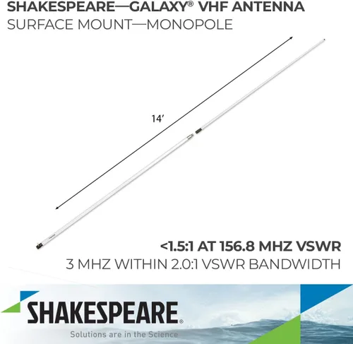 Vista 2 de Shakespeare Antena VHF de 14 pies para Galaxy 5230 - Ganancia de 8dB