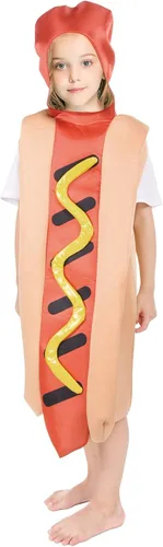 Vista 2 de Suppromo Disfraz de perro caliente de Halloween para niños pequeños y niñas Cosplay
