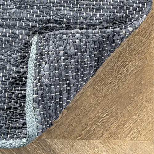 Vista 8 de nuLOOM Farren Alfombra de piel de diamante tejida a mano, 9x12, gris