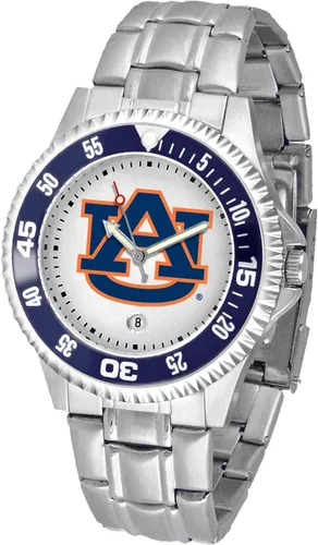 Vista 26 de SunTime Reloj de cuarzo de 1.575 in para hombre, correa de acero inoxidable de 0.787 in, esfera Gameday
