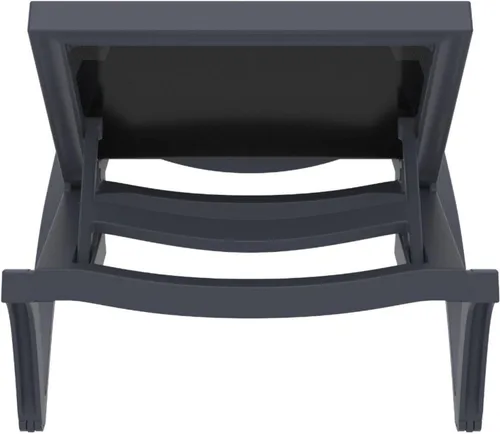 Vista 6 de Compamia Pacific Chaise Lounge con cabestrillo negro en gris oscuro (juego de 2)