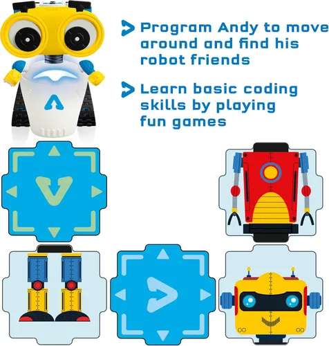Vista 4 de Thames & Kosmos Andy: The Code & Play Robot Kit de codificación y robótica sin pantalla para mayores de 4 años Robot preconstruido con botones