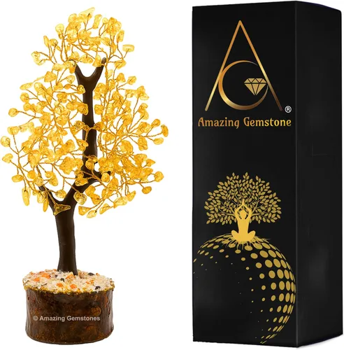 Vista 9 de Árbol de la vida con múltiples piedras preciosas naturales curativas de primera calidad, bonsái de Feng Shui, para decoración del hogar y la oficina